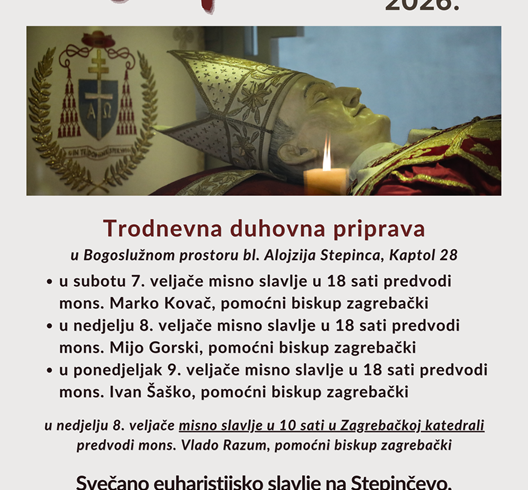 Prvi dan trodnevnice uoči blagdana bl. Alojzija Stepinca